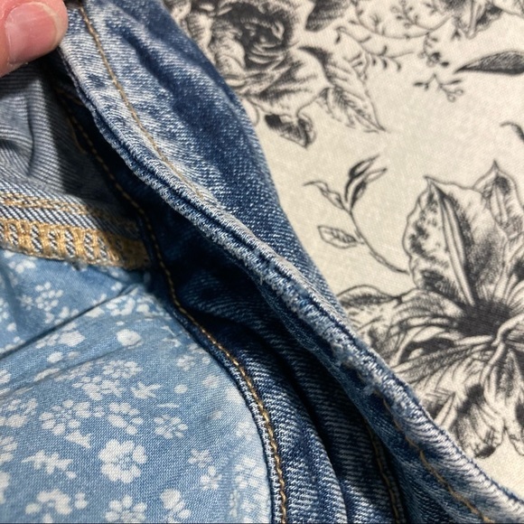 PILCRO & THE LETTERPRESS Sz S Denim Trucker Jacket with Gingham Embroidered - Picture 10 of 10